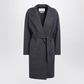 Max Mara Blue Wool Coat with Denim Effect Blue