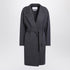 Max Mara Blue Wool Coat with Denim Effect Blue