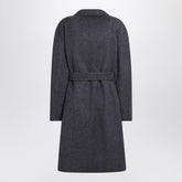 Max Mara Blue Wool Coat with Denim Effect Blue
