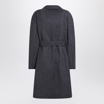 Max Mara Blue Wool Coat with Denim Effect Blue
