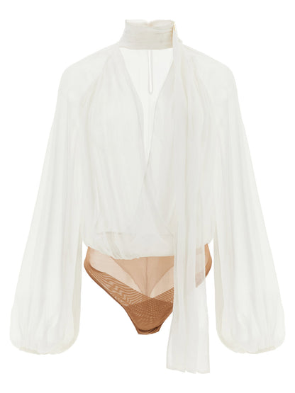 Elisabetta Franchi Body Crêponne White