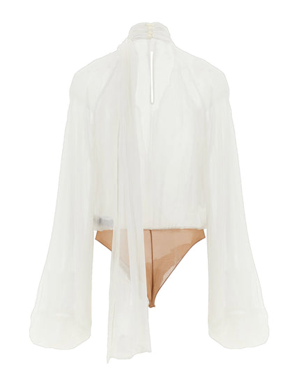 Elisabetta Franchi Body Crêponne White