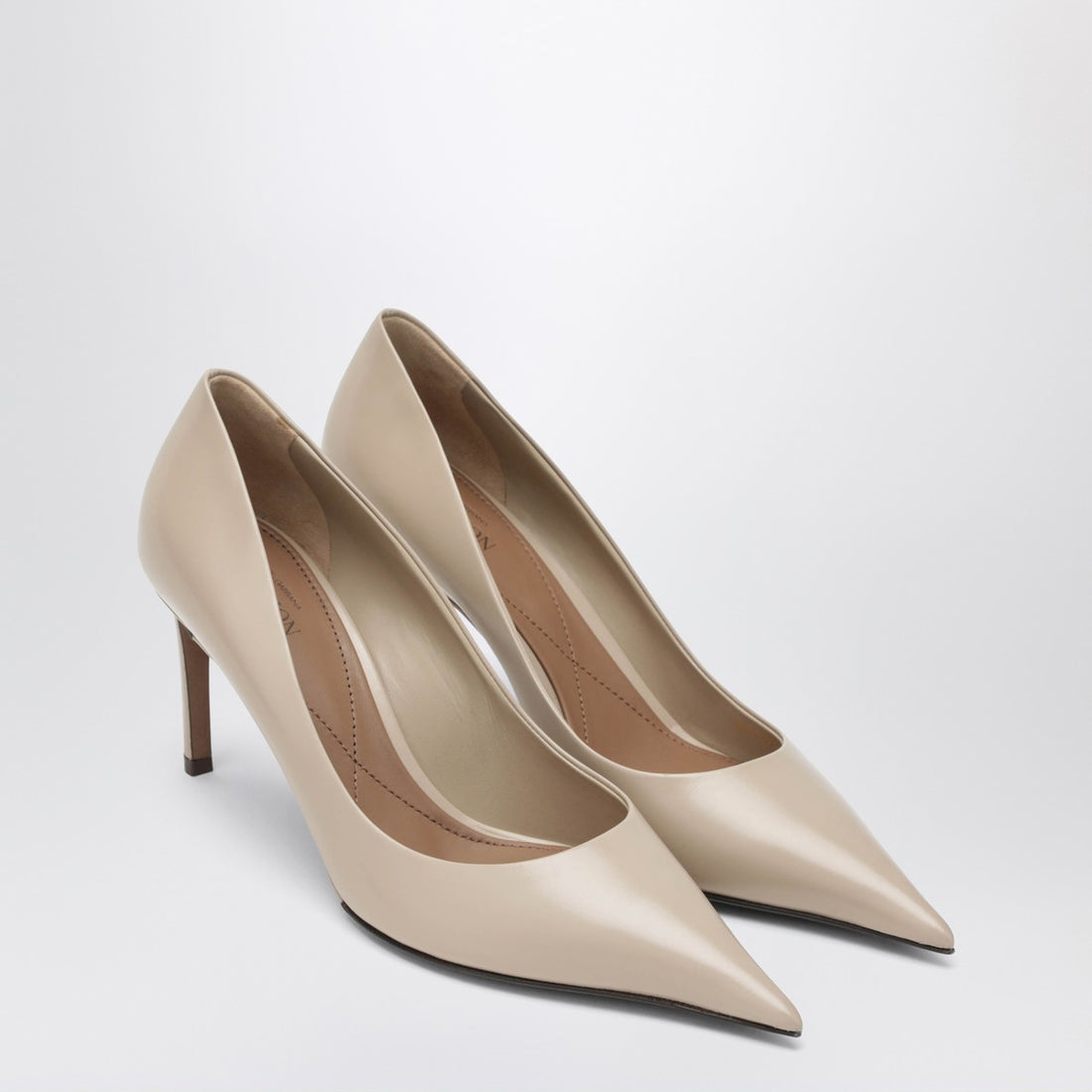 Dolce &amp; Gabbana Beige Calfskin Pointed-Toe Devotion Pumps with Stiletto Heel Beige