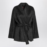Max Mara Studio Anthracite Wool and Alpaca Cardigan Jacket Yellow