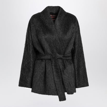 Max Mara Studio Anthracite Wool and Alpaca Cardigan Jacket Yellow