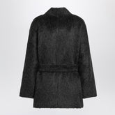 Max Mara Studio Anthracite Wool and Alpaca Cardigan Jacket Yellow