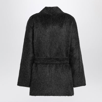 Max Mara Studio Anthracite Wool and Alpaca Cardigan Jacket Yellow
