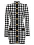 Balmain Vichy Knit Dress White/black