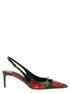 Dolce & Gabbana Rose Print Slingbacks Multicolor