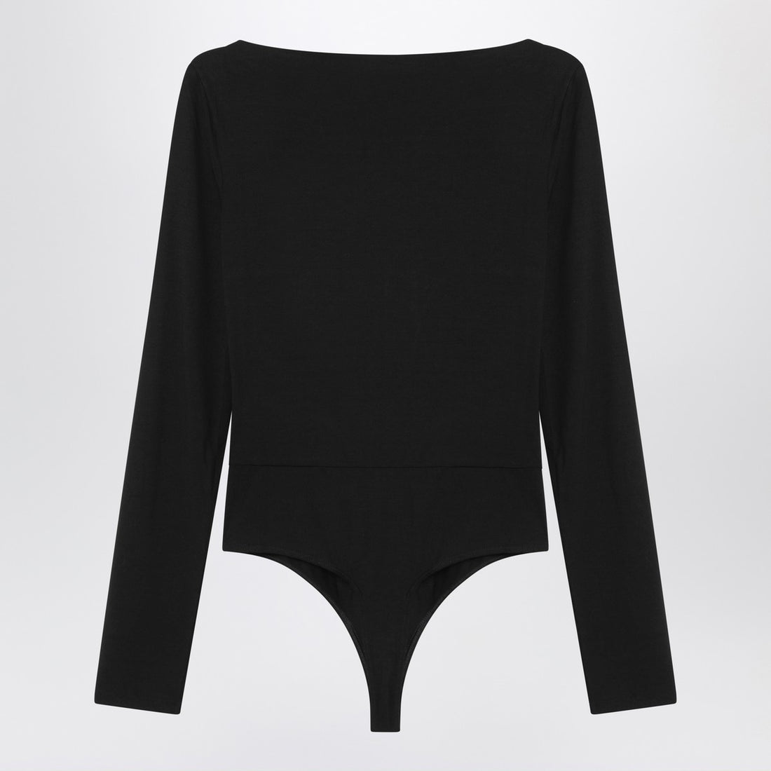 Max Mara Black Stretch Jersey Crossover Bodysuit Black