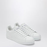 Dolce & Gabbana White Leather Portofino Sneakers with Contrasting Logo White