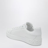 Dolce & Gabbana White Leather Portofino Sneakers with Contrasting Logo White