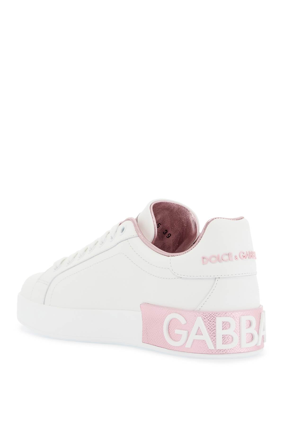 White and Pink Low-Top Sneakers