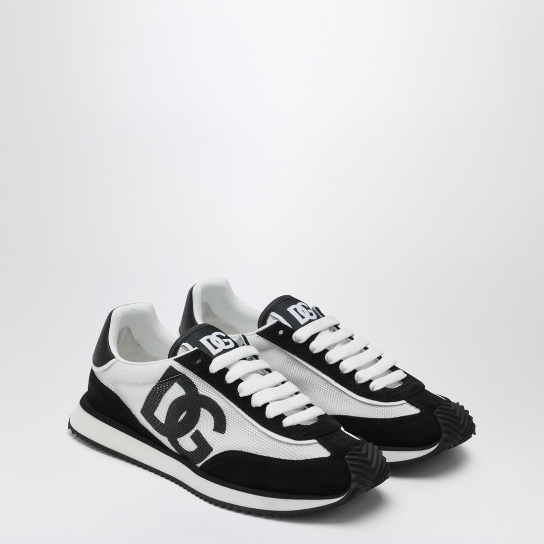 Dolce &amp; Gabbana White and Black DG Cushion Sneakers White