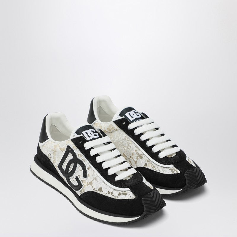 Dolce &amp; Gabbana White Chunky Sole Sneakers with Logo Detailing White