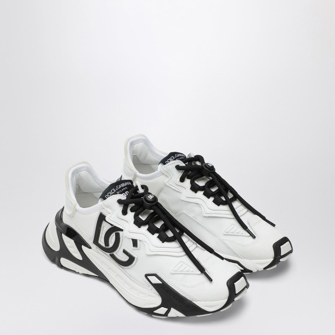 Dolce &amp; Gabbana Day Faster Low-Top Sneakers in Black and White White