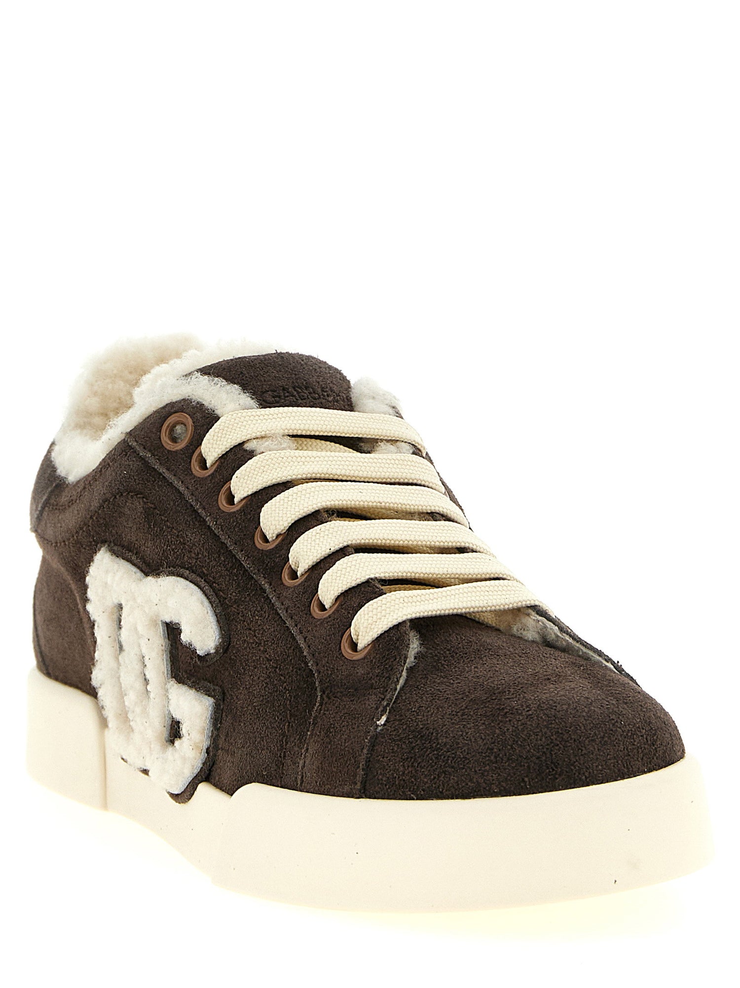 Dolce &amp; Gabbana Shearling Low.top Sneakers Brown