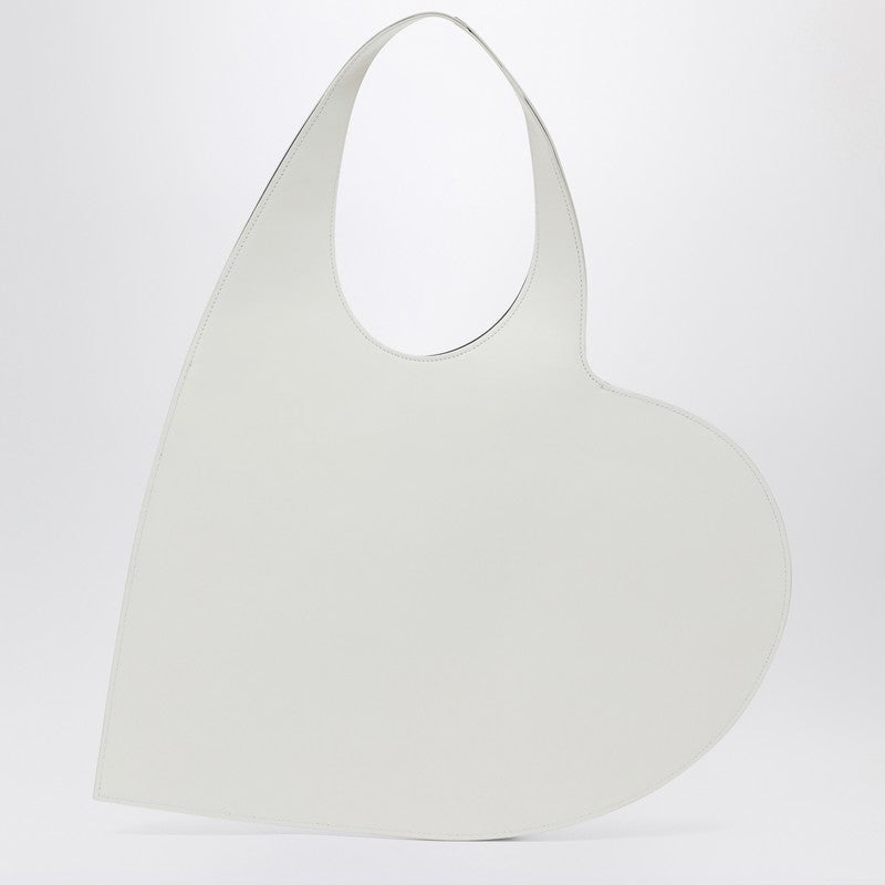 Coperni White Leather Heart Tote Bag White