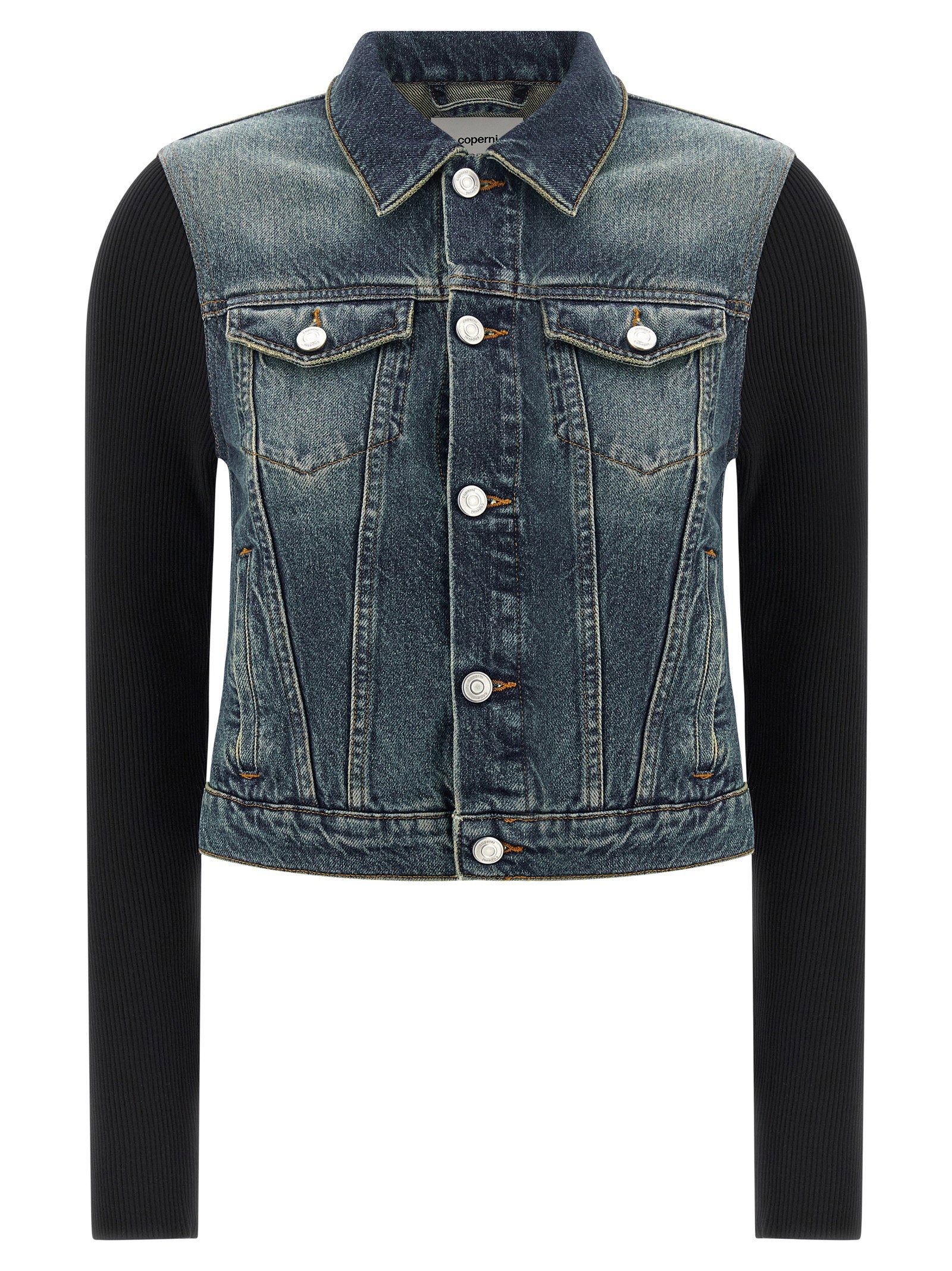 Coperni Hybrid Rib Denim Jacket Blue