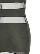 Coperni Striped Sheer Polo Dress Green