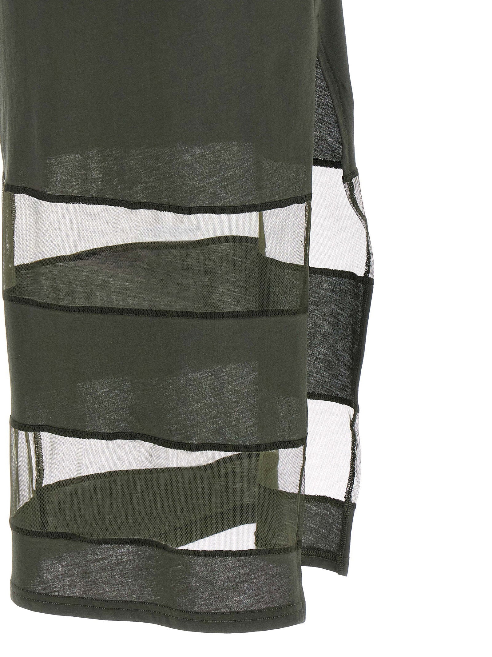 Coperni Striped Sheer Polo Dress Green