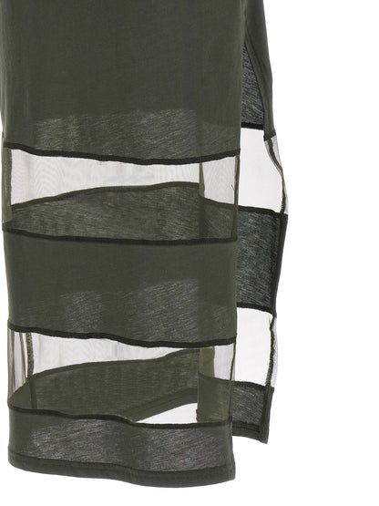 Coperni Striped Sheer Polo Dress Green
