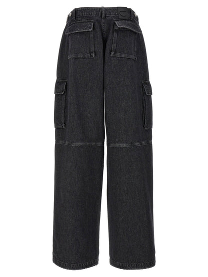Coperni Denim Wide Leg Cargo Jeans Black