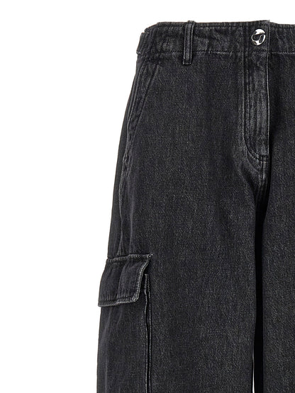 Coperni Denim Wide Leg Cargo Jeans Black