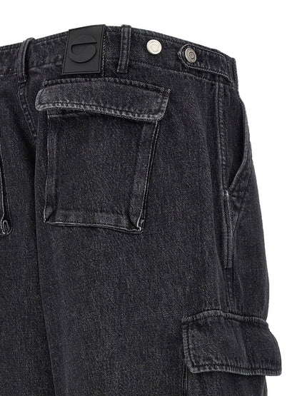 Coperni Denim Wide Leg Cargo Jeans Black