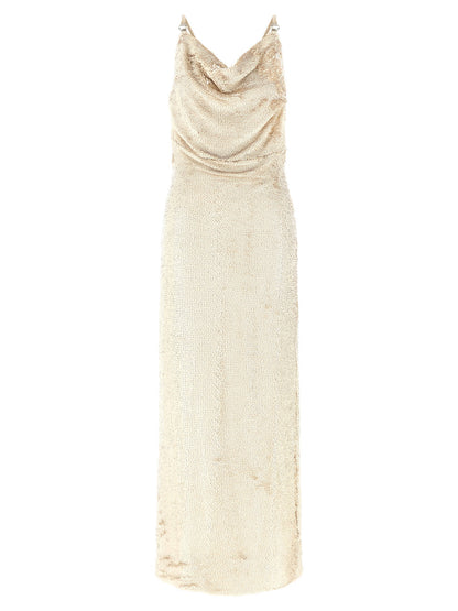 Coperni Sequin Dress Beige