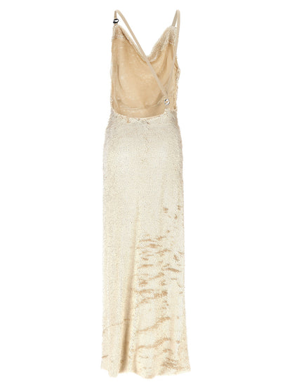Coperni Sequin Dress Beige