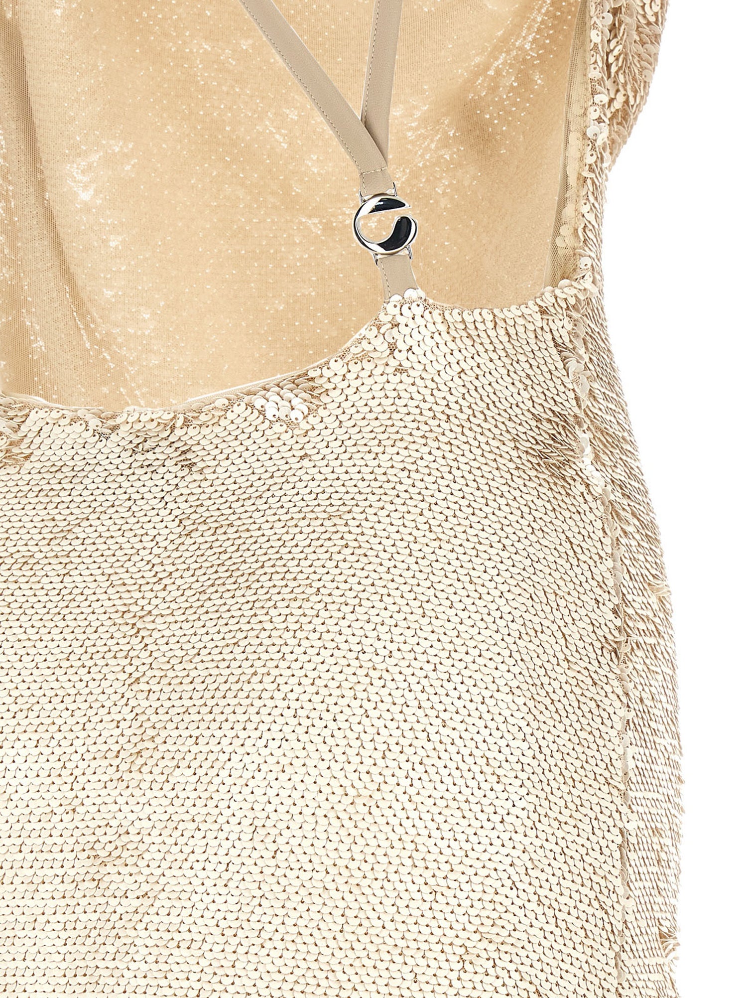 Coperni Sequin Dress Beige