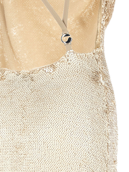 Coperni Sequin Dress Beige