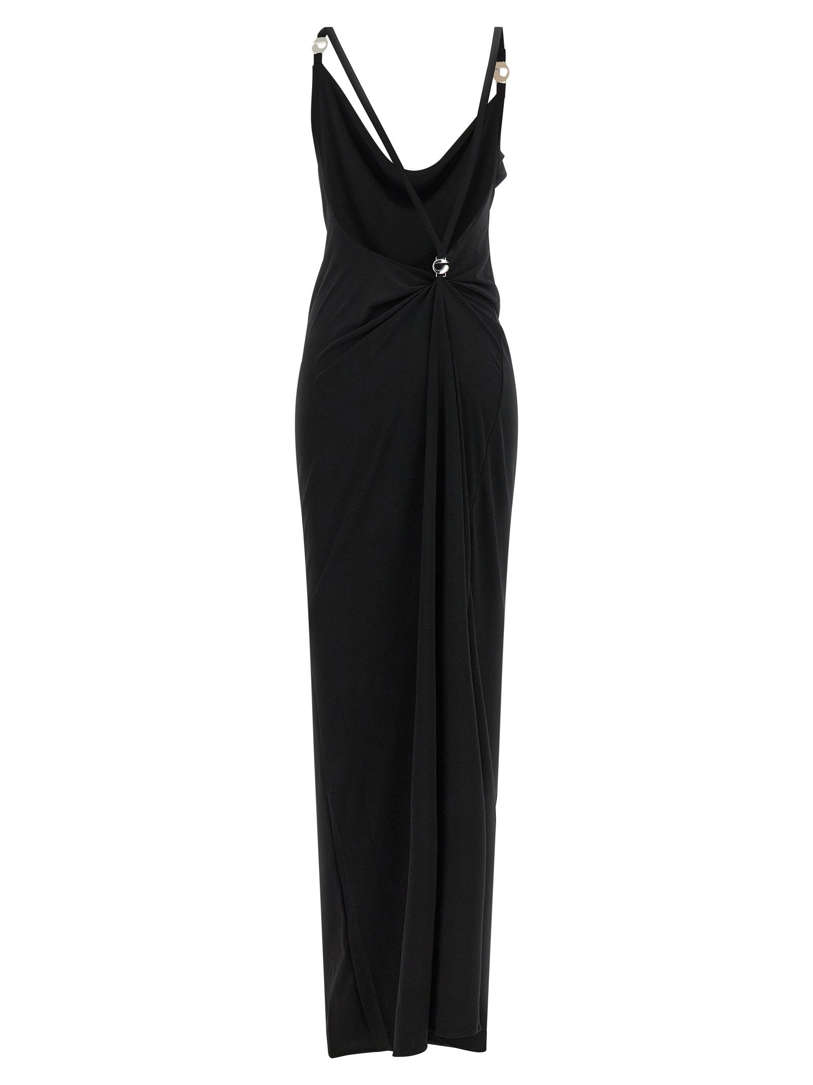 Coperni Metallic Logo Dress Black