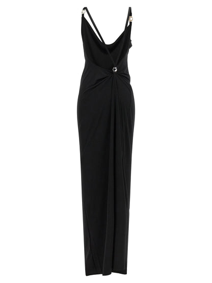 Coperni Metallic Logo Dress Black