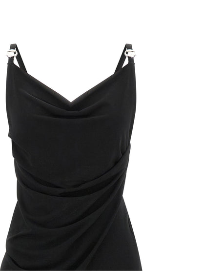Coperni Metallic Logo Dress Black
