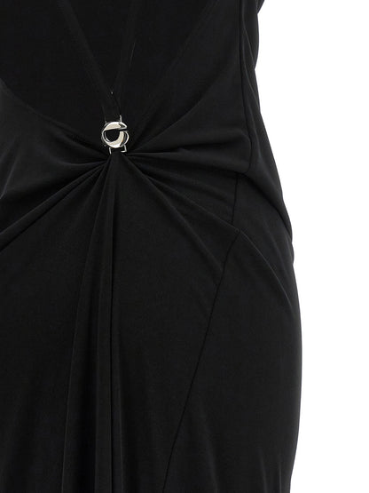 Coperni Metallic Logo Dress Black