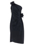 Coperni Asymmetric Mini Flower Dress Black