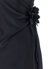 Coperni Asymmetric Mini Flower Dress Black