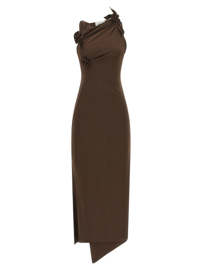 Coperni Flower Dress Brown