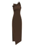 Coperni Flower Dress Brown