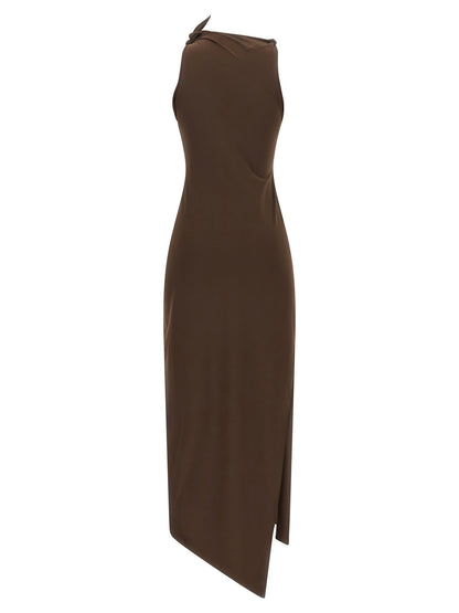 Coperni Flower Dress Brown