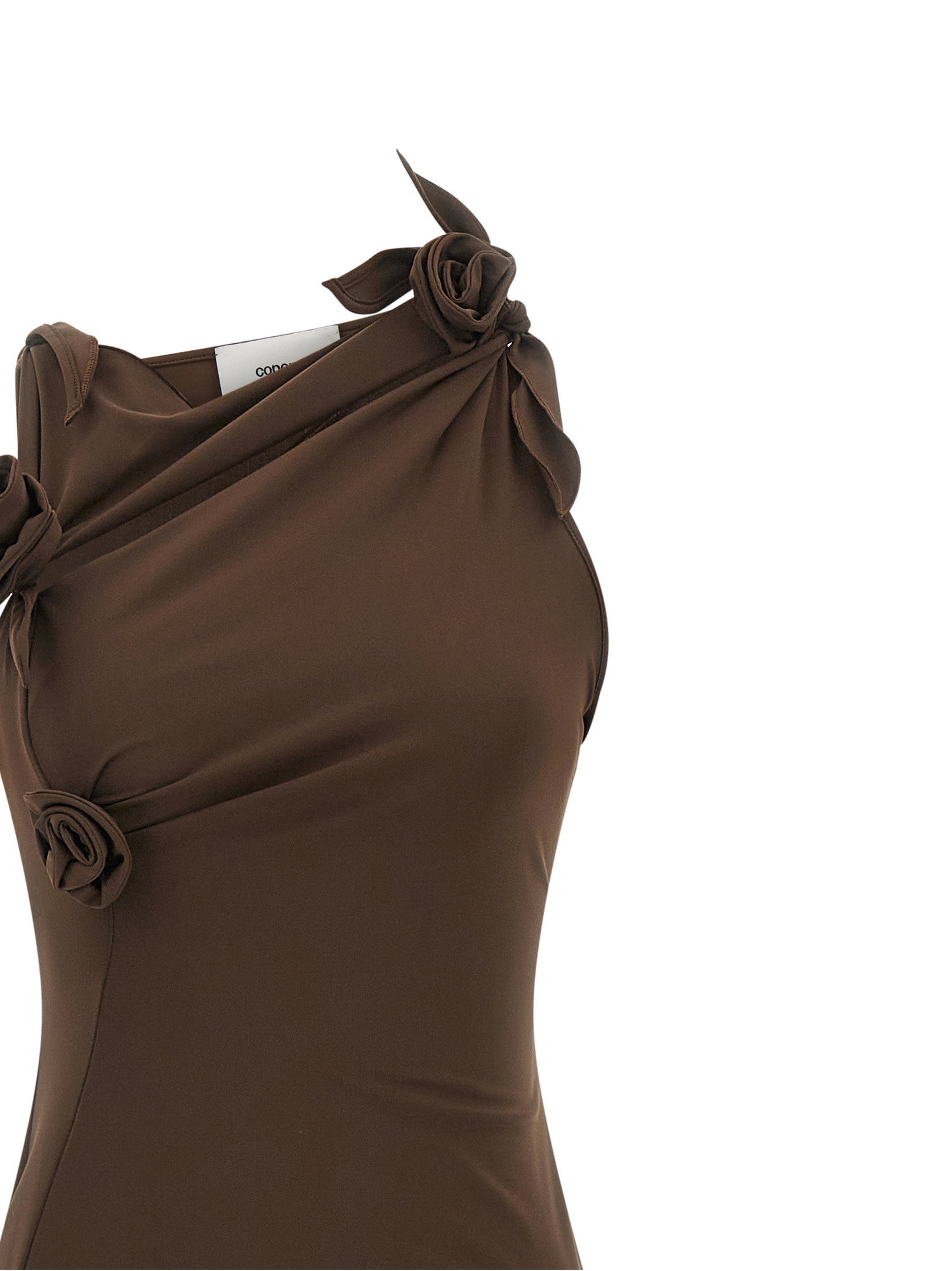 Coperni Flower Dress Brown