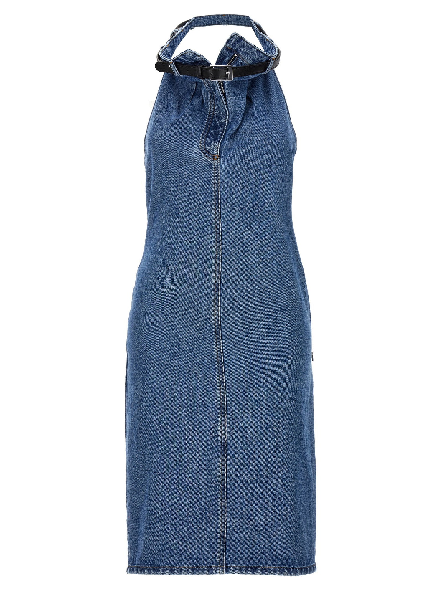 Coperni Belt Halter Neck Dress Blue