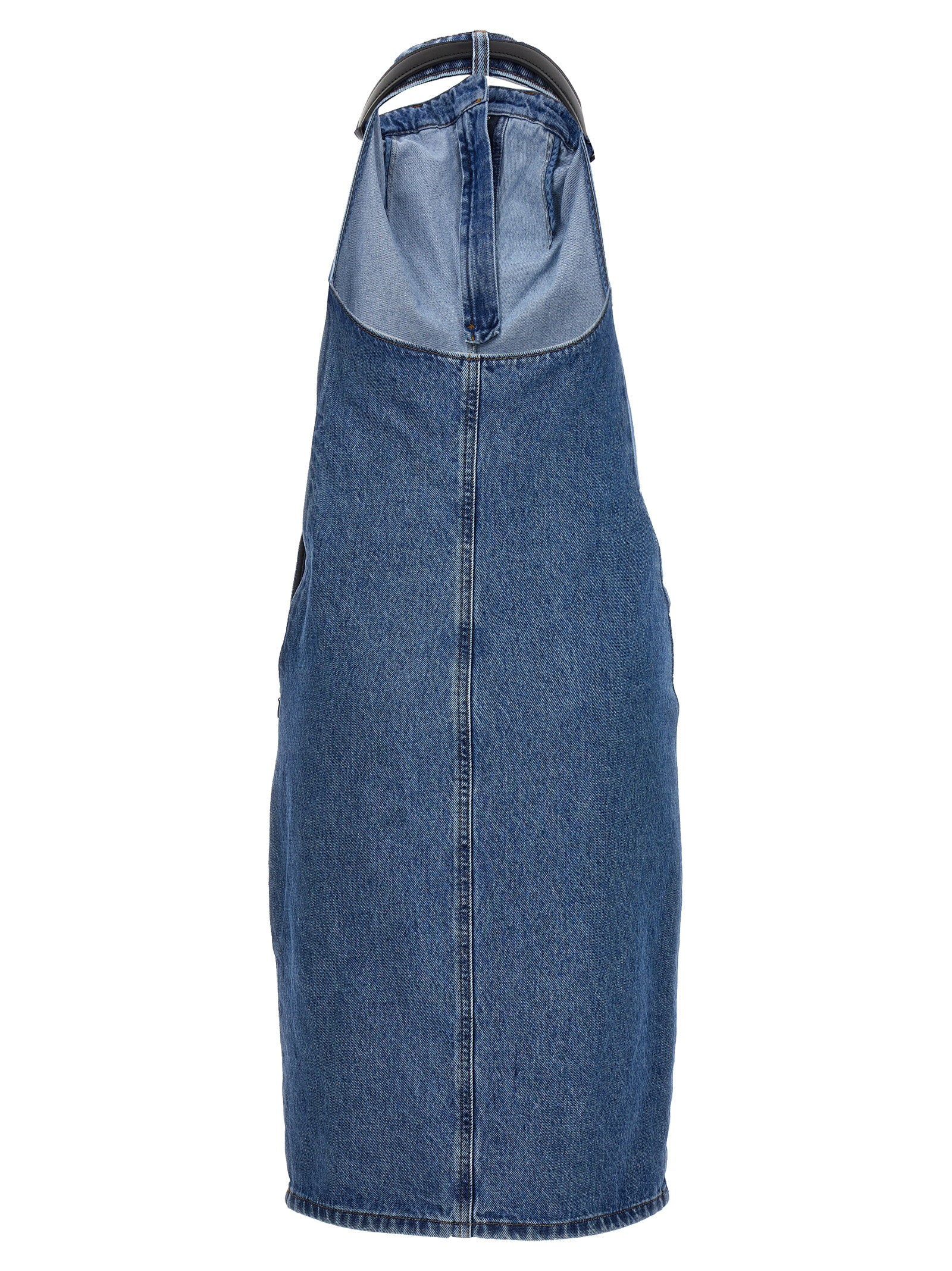 Coperni Belt Halter Neck Dress Blue