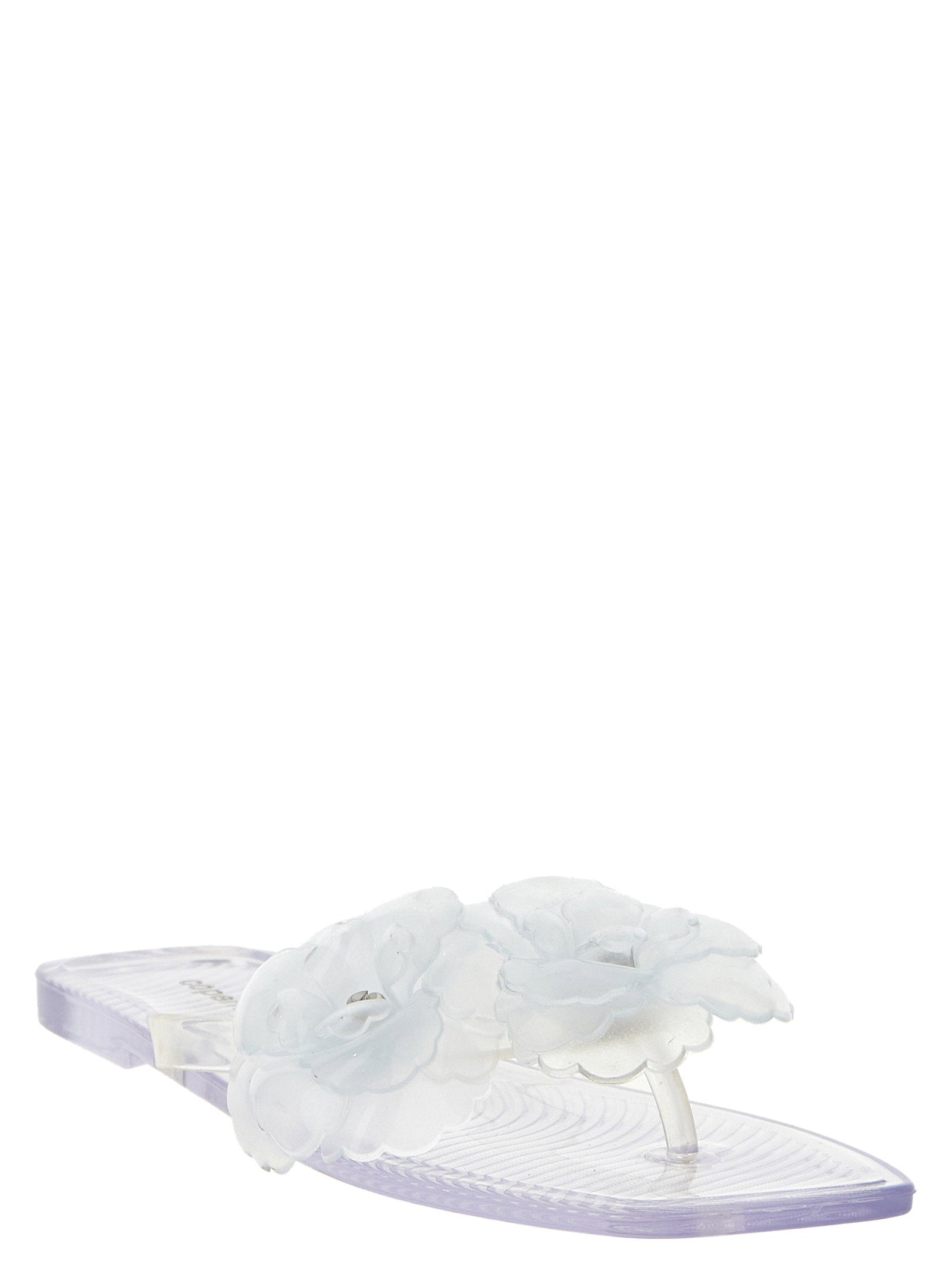Coperni Silicone Flower Flat Sandals Transparent