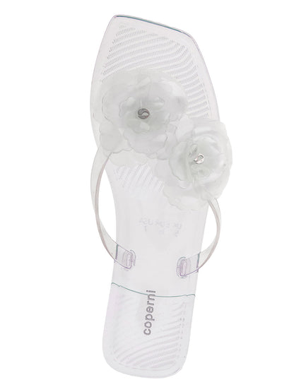 Coperni Silicone Flower Flat Sandals Transparent