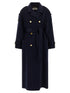 Elisabetta Franchi Double-breasted Belted Coat Blue