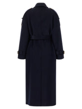 Elisabetta Franchi Double-breasted Belted Coat Blue