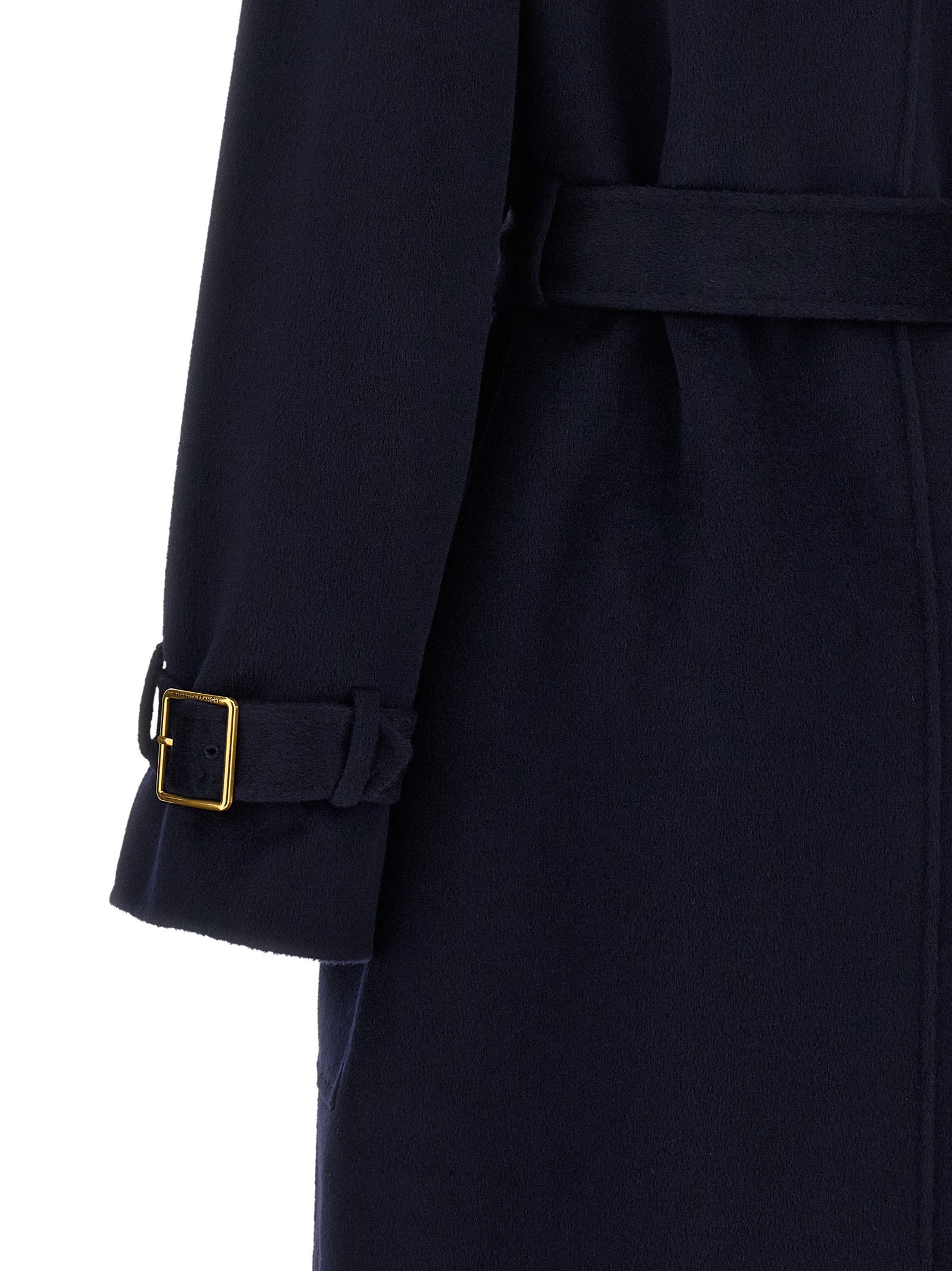 Elisabetta Franchi Double-breasted Belted Coat Blue